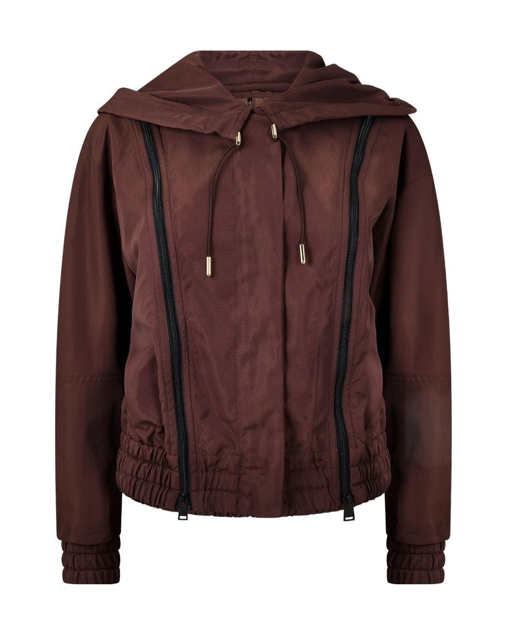 Fendi Brown Cropped Hooded Jacket
