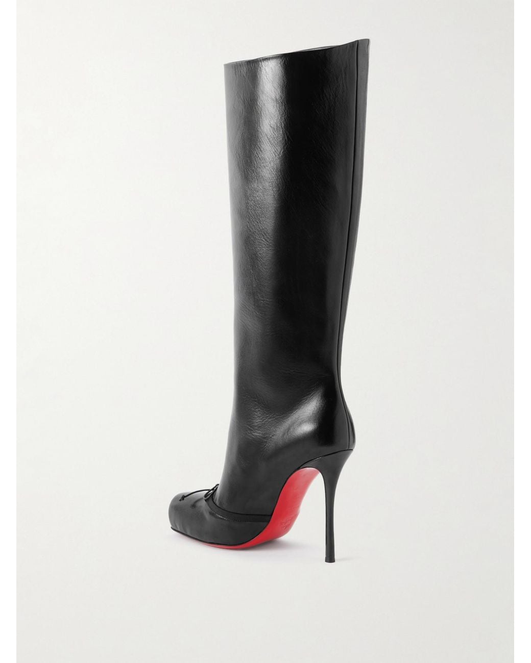 Christian Louboutin Black Leather Knee Boots