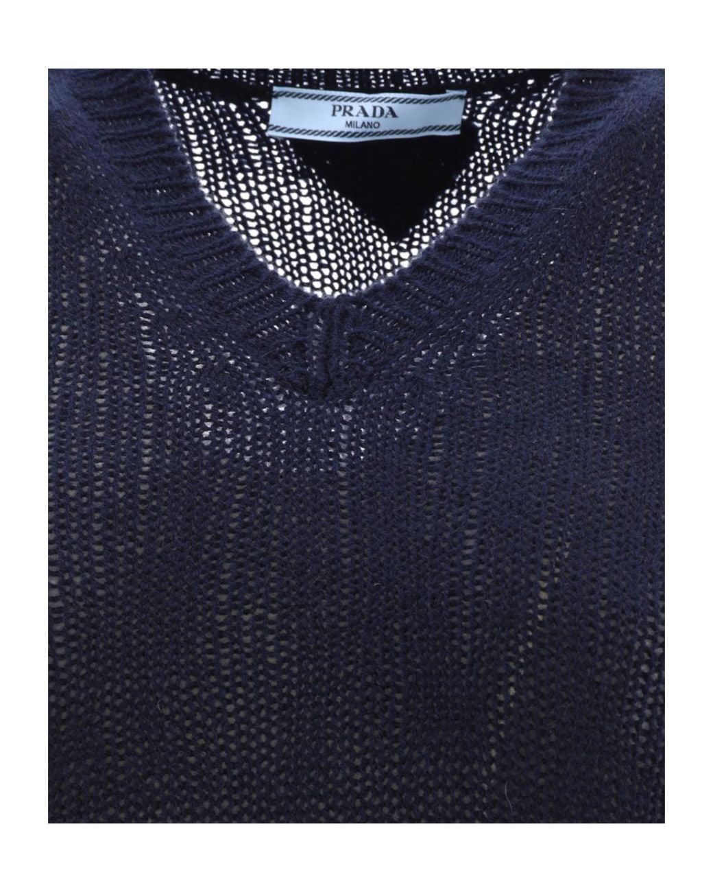 Prada Blue V-Neck Knitted Vest