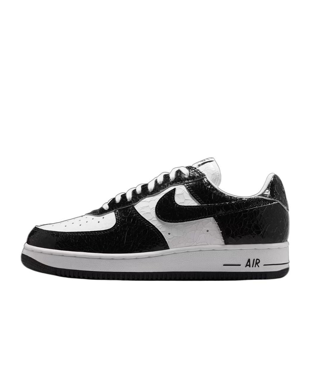 Nike Black Air Force 1 Cracked Leather Sneakers for men