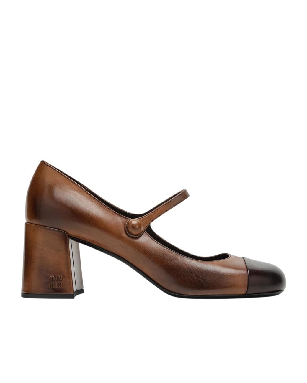 Miu Miu Brown Round-Toe High Heels
