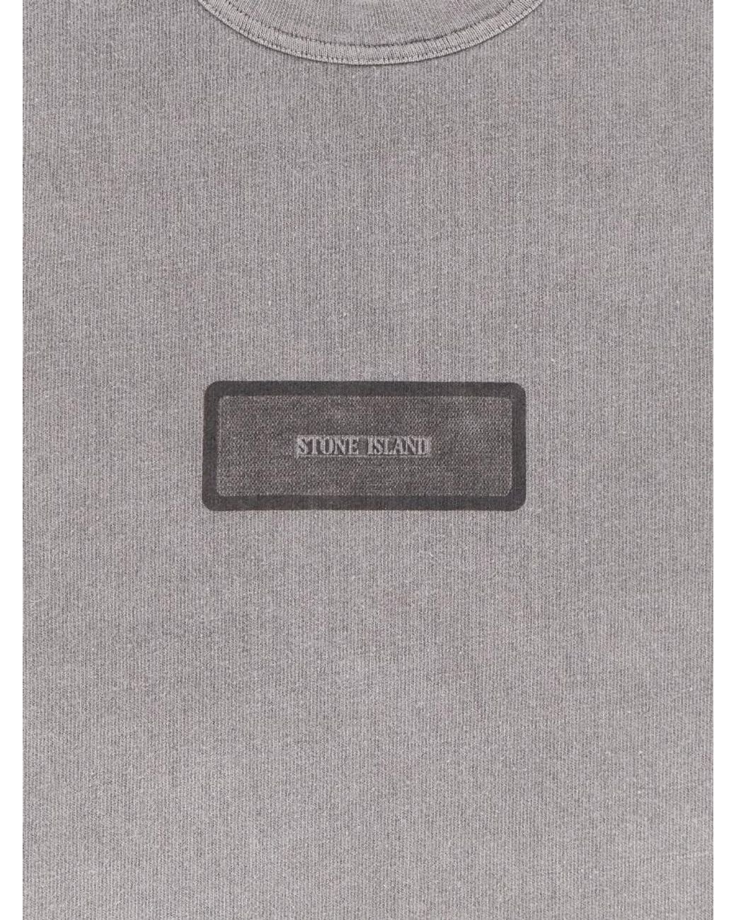 Stone Island Gray Crewneck T-Shirt for men