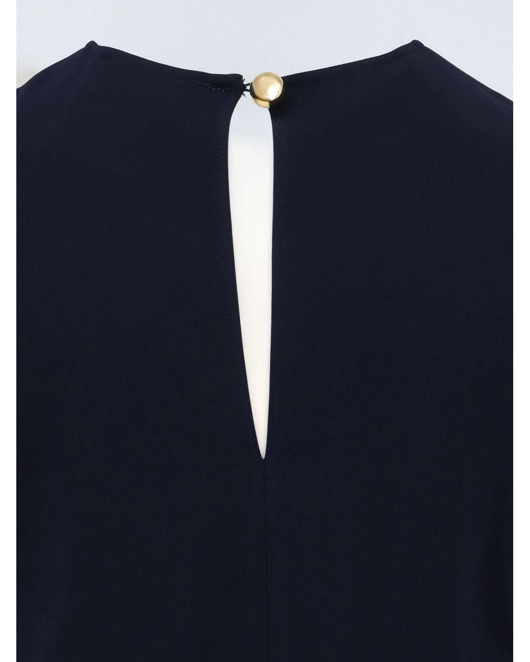 Semicouture Blue Button-Back Asymmetric Hem Dress