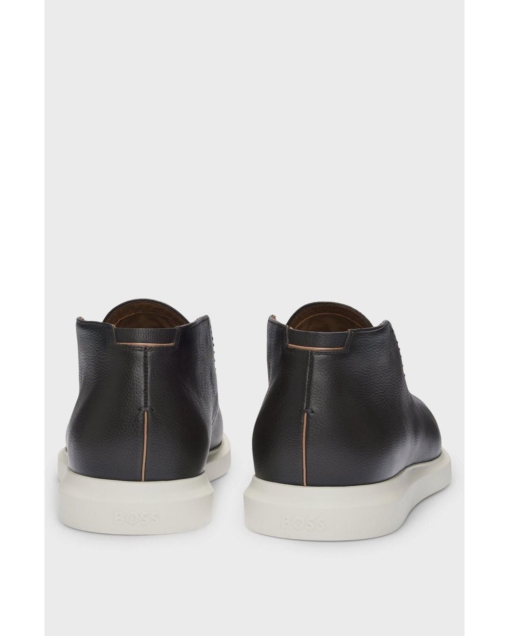 Boss Black Round Toe Boots for men