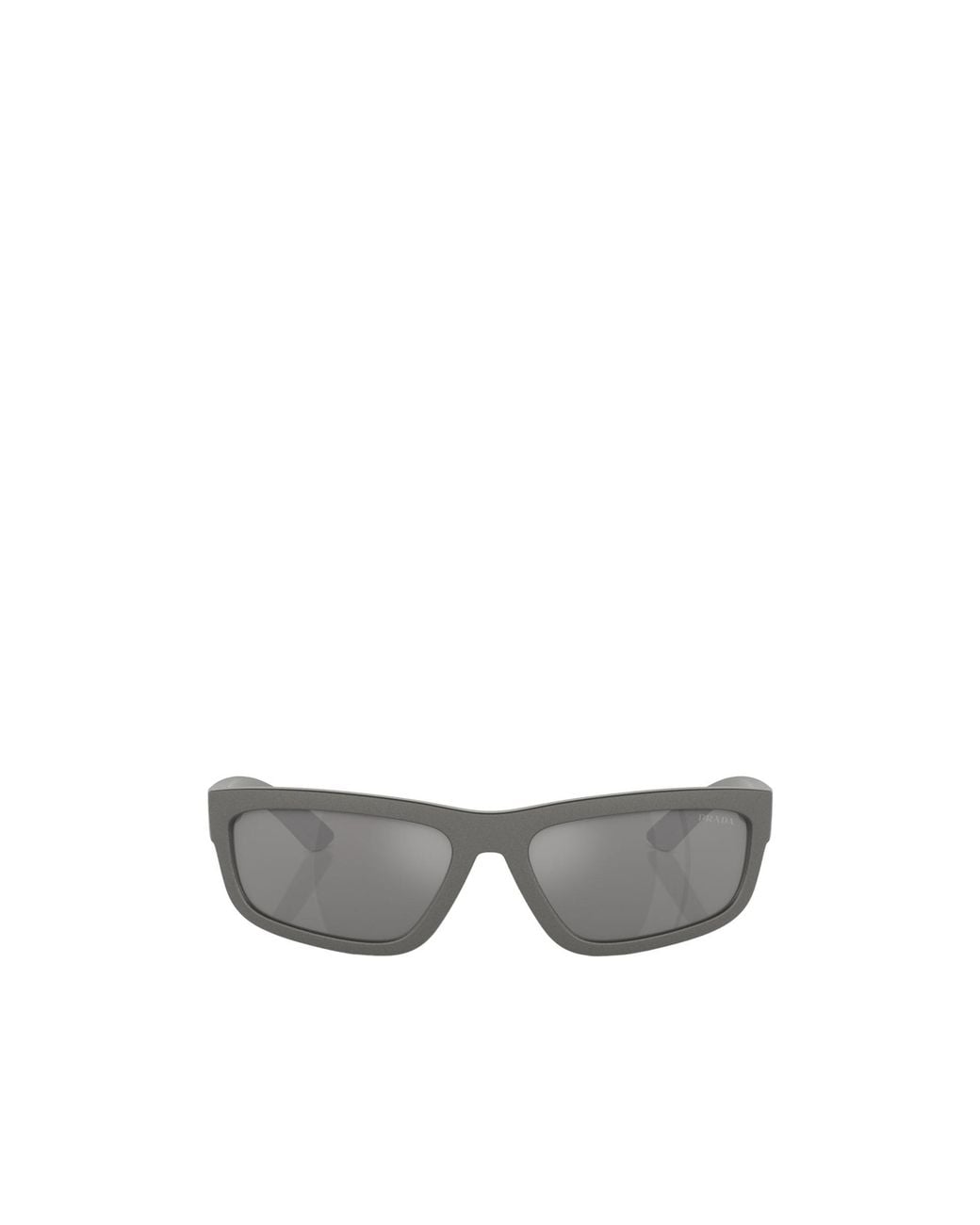 Prada Linea Rossa Gray Prada Eyewear Rectangular Frame Sunglasses for men