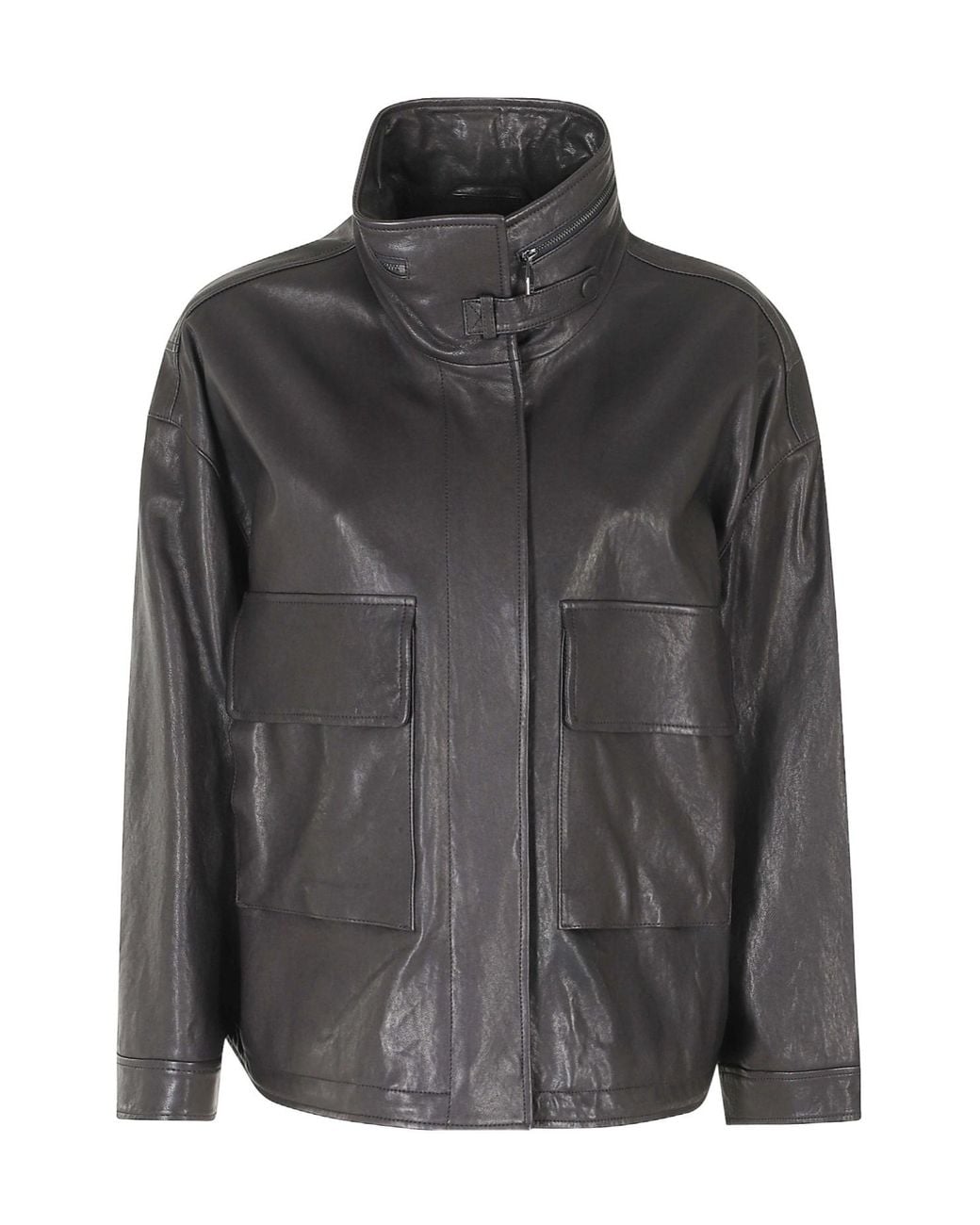 Emporio Armani Black エンポリオ アルマーニ スタンドカラー レザー ジャケット
