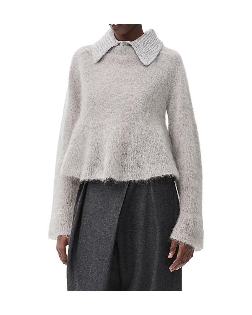 Loewe Gray Long-Sleeved Polo Jumper