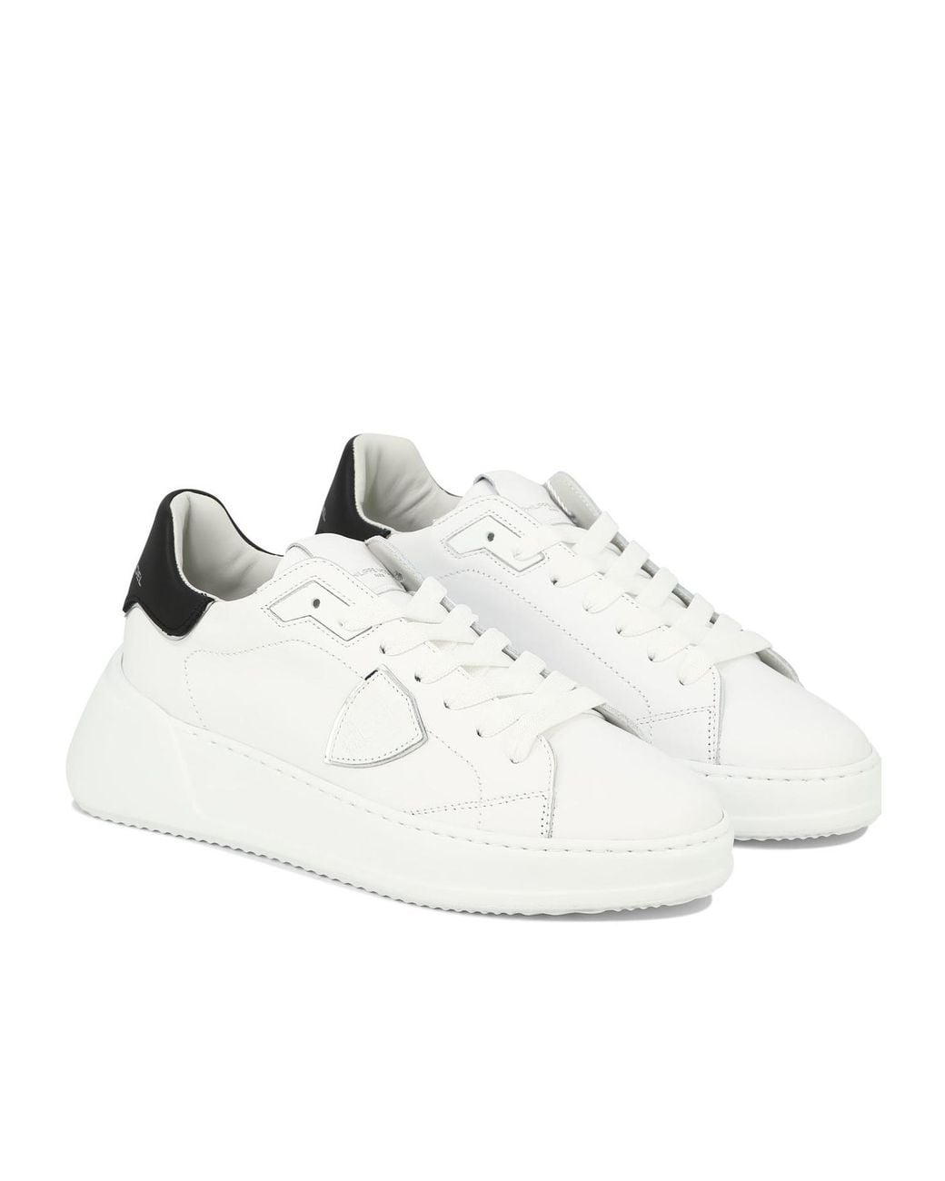 Philippe Model White Tres Temple Lace-Up Sneakers
