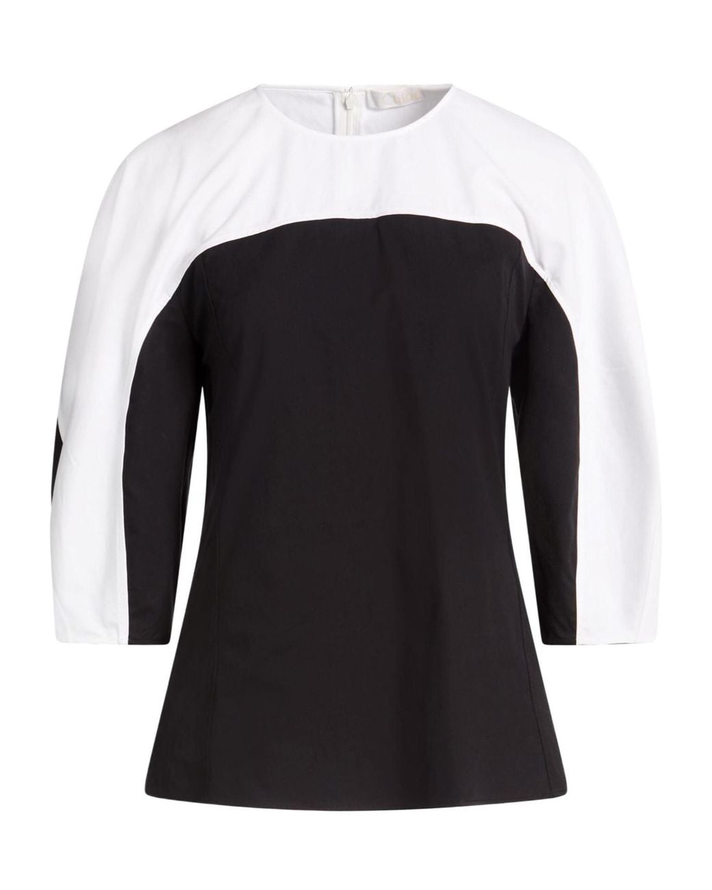 Chloé Black Two-Tone Long-Sleeve Top