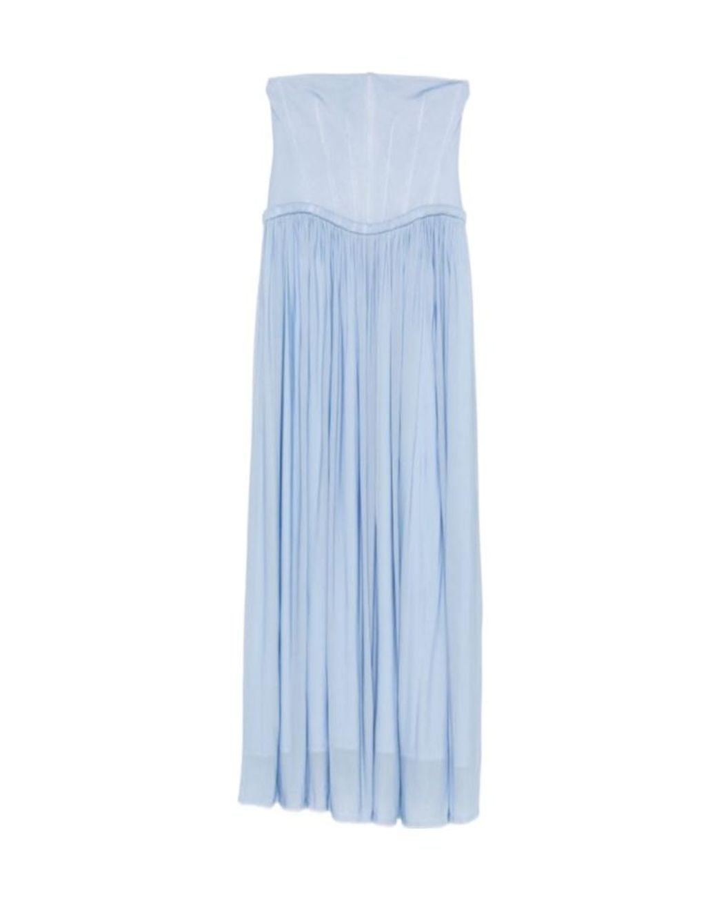 Jonathan Simkhai Blue Dress With Corset Details