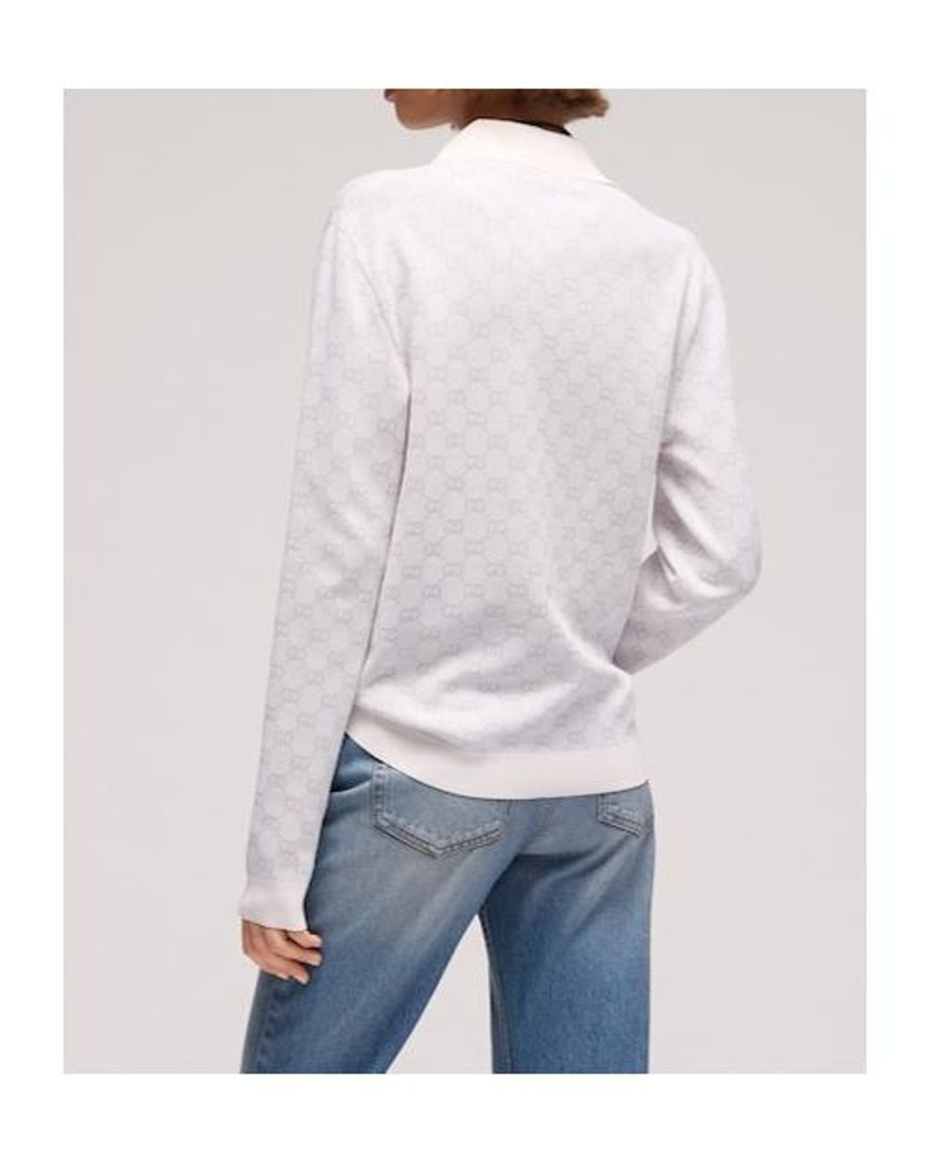 Gucci Purple Fine Knit Viscose Gg Jacquard Sweater