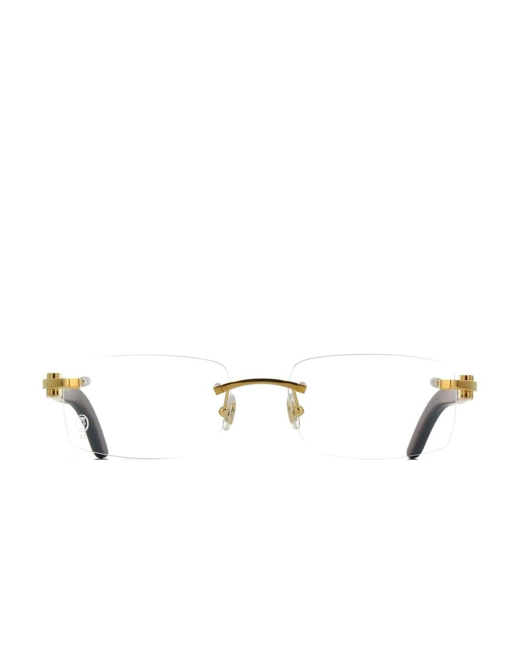 Cartier White Rectangular Frame Glasses for men