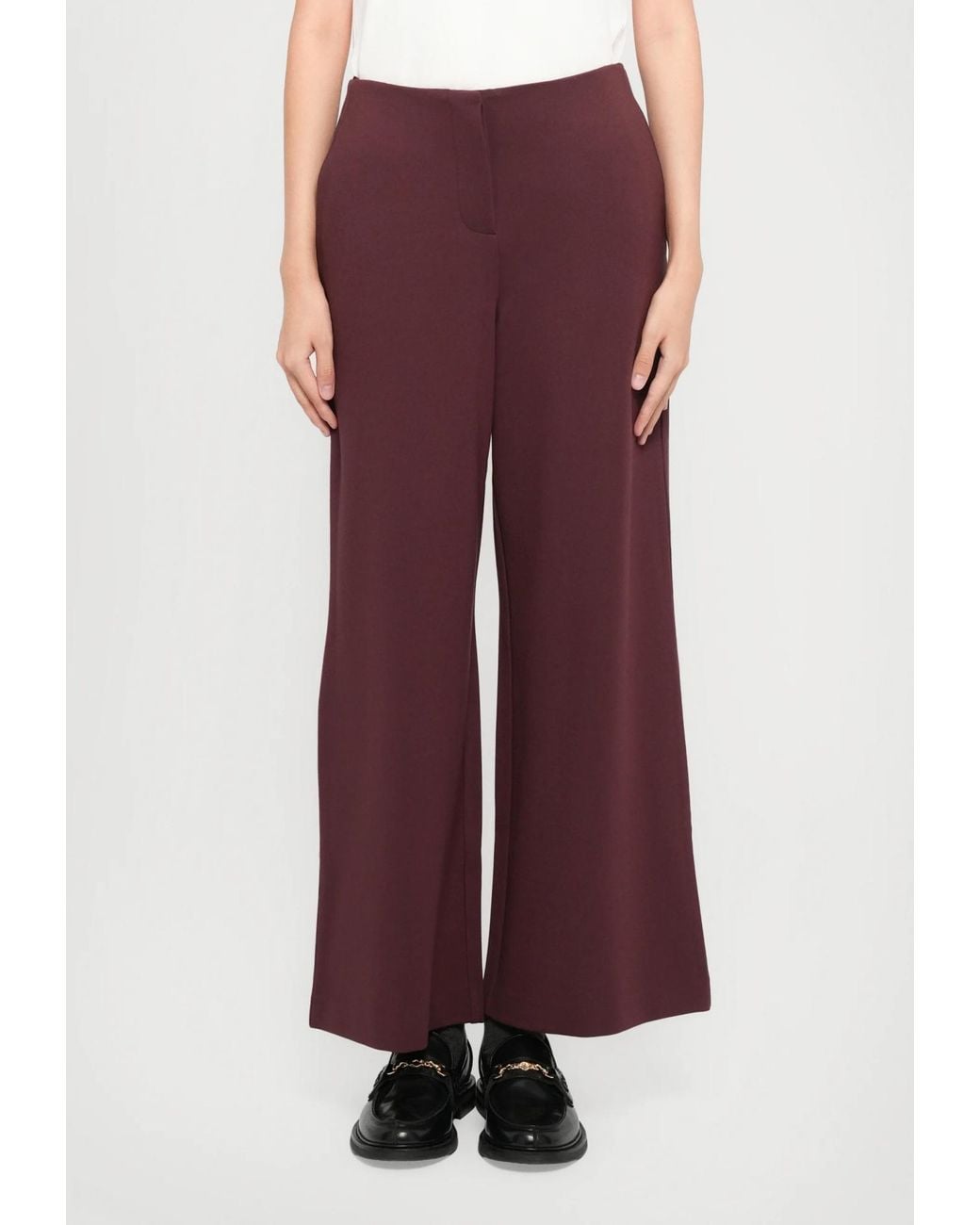 Max Mara Red Wide-Leg Casual Pants