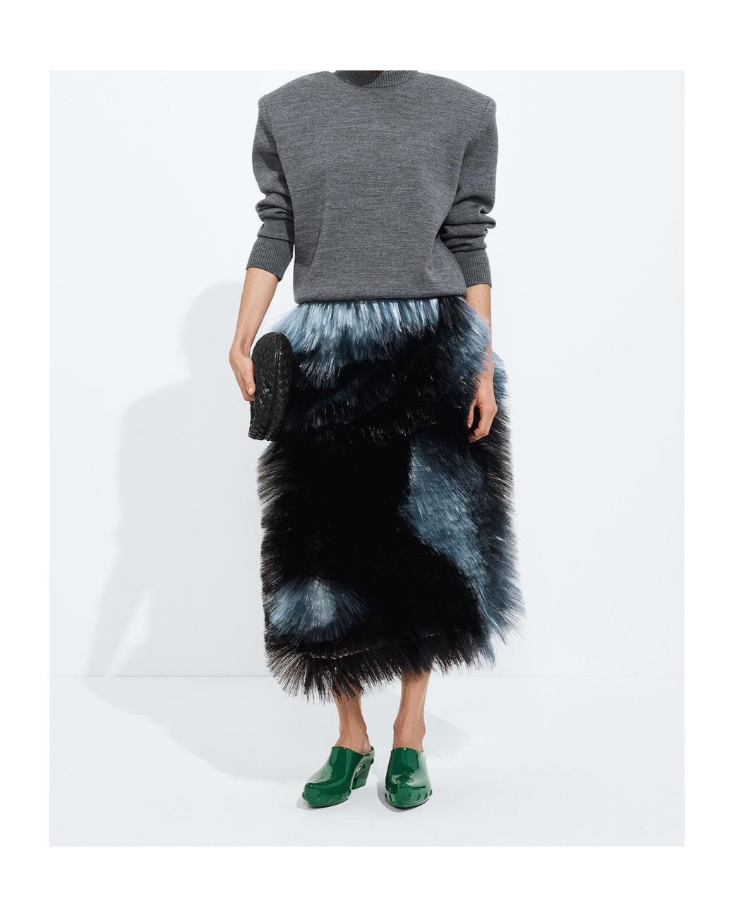 Bottega Veneta Gray Wool Tailored Sweater