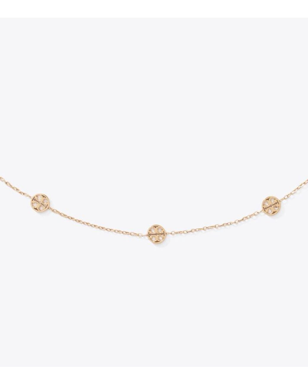 Tory Burch White Logo Necklace