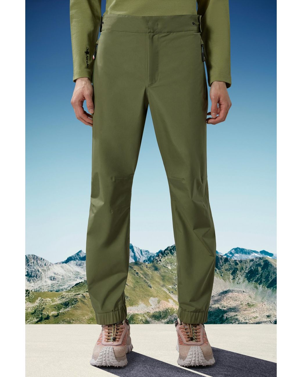 Moncler Green Grenoble Zipped Pockets Tailored Pants for men