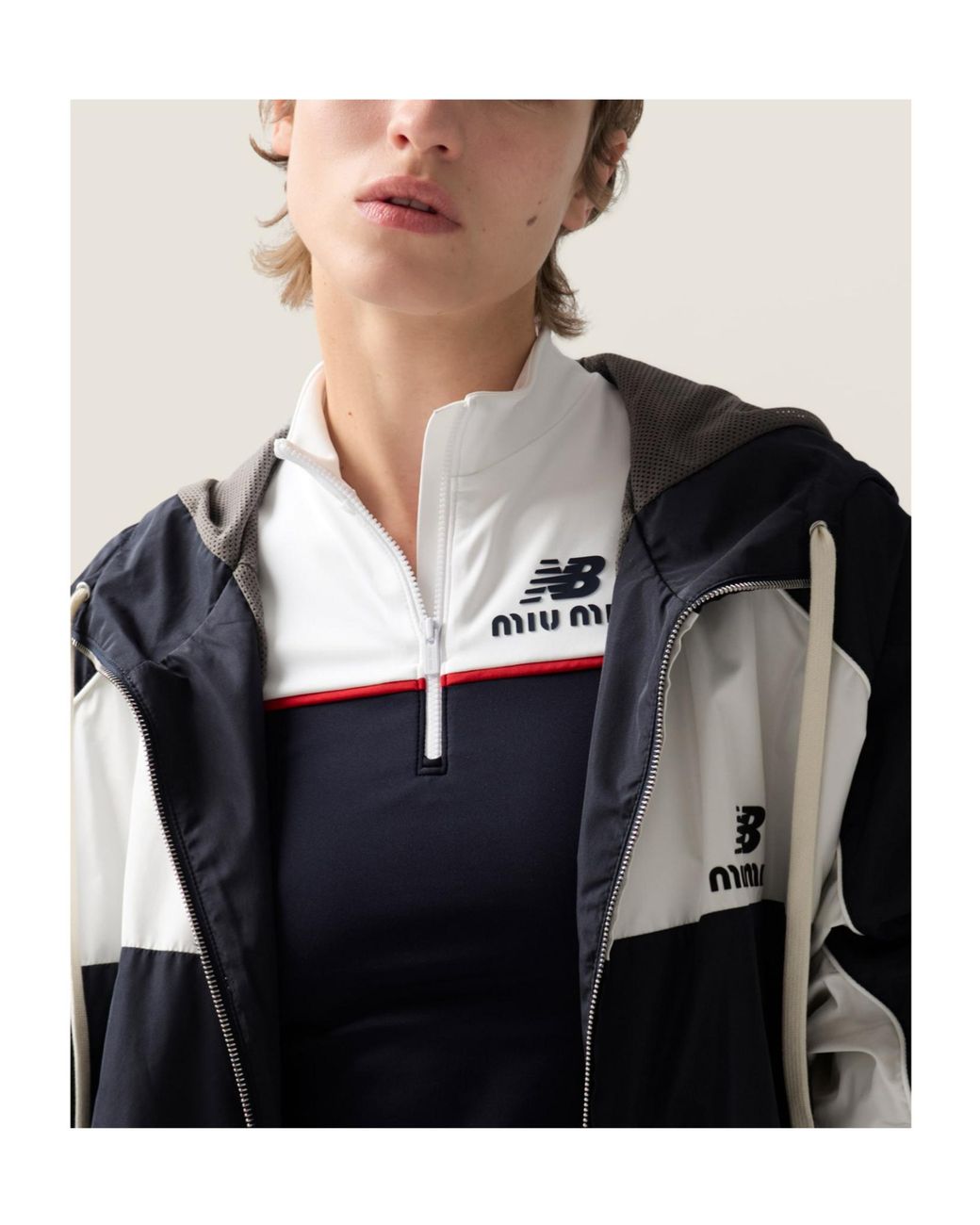 Miu Miu Black Technical Poplin Hoodie Jacket