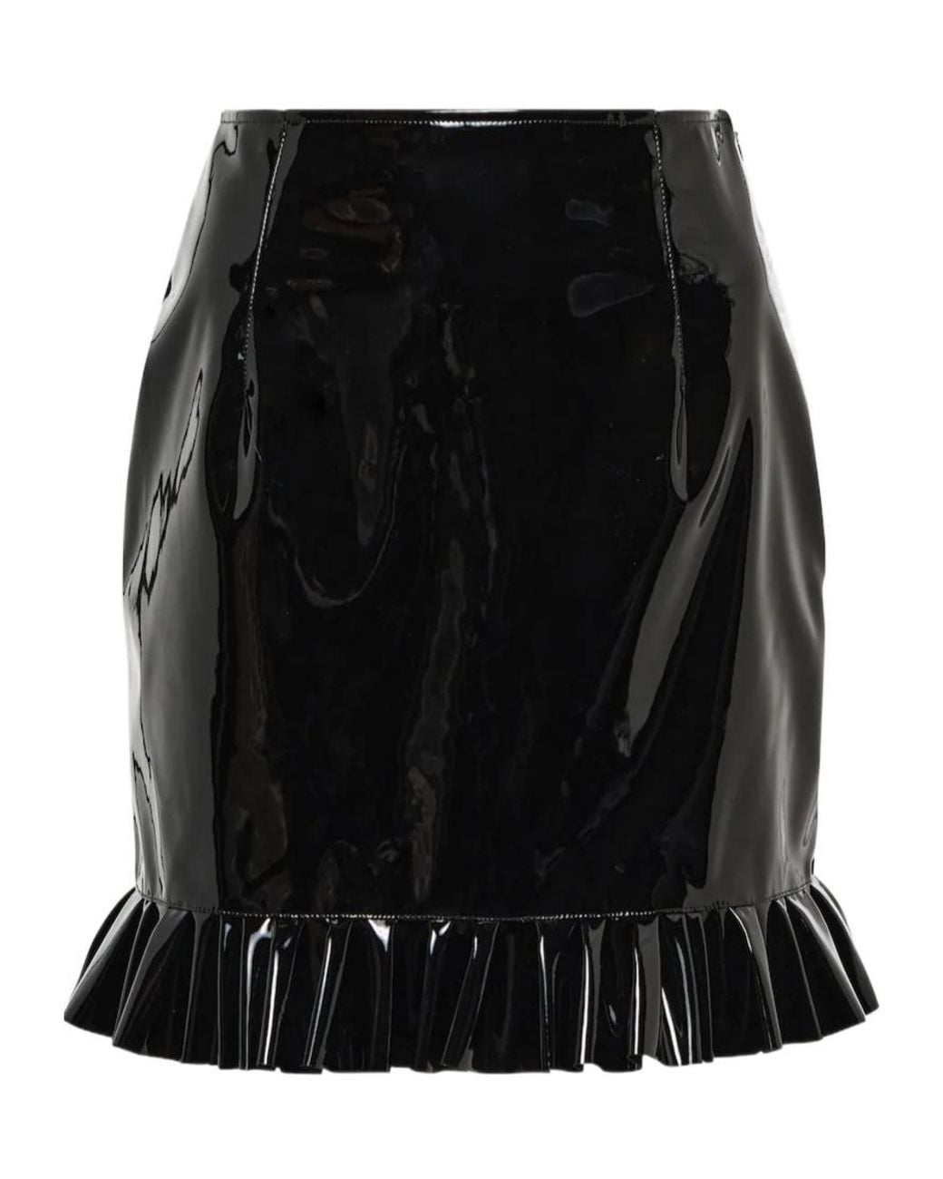 Alessandra Rich Black Faux Leather Miniskirt