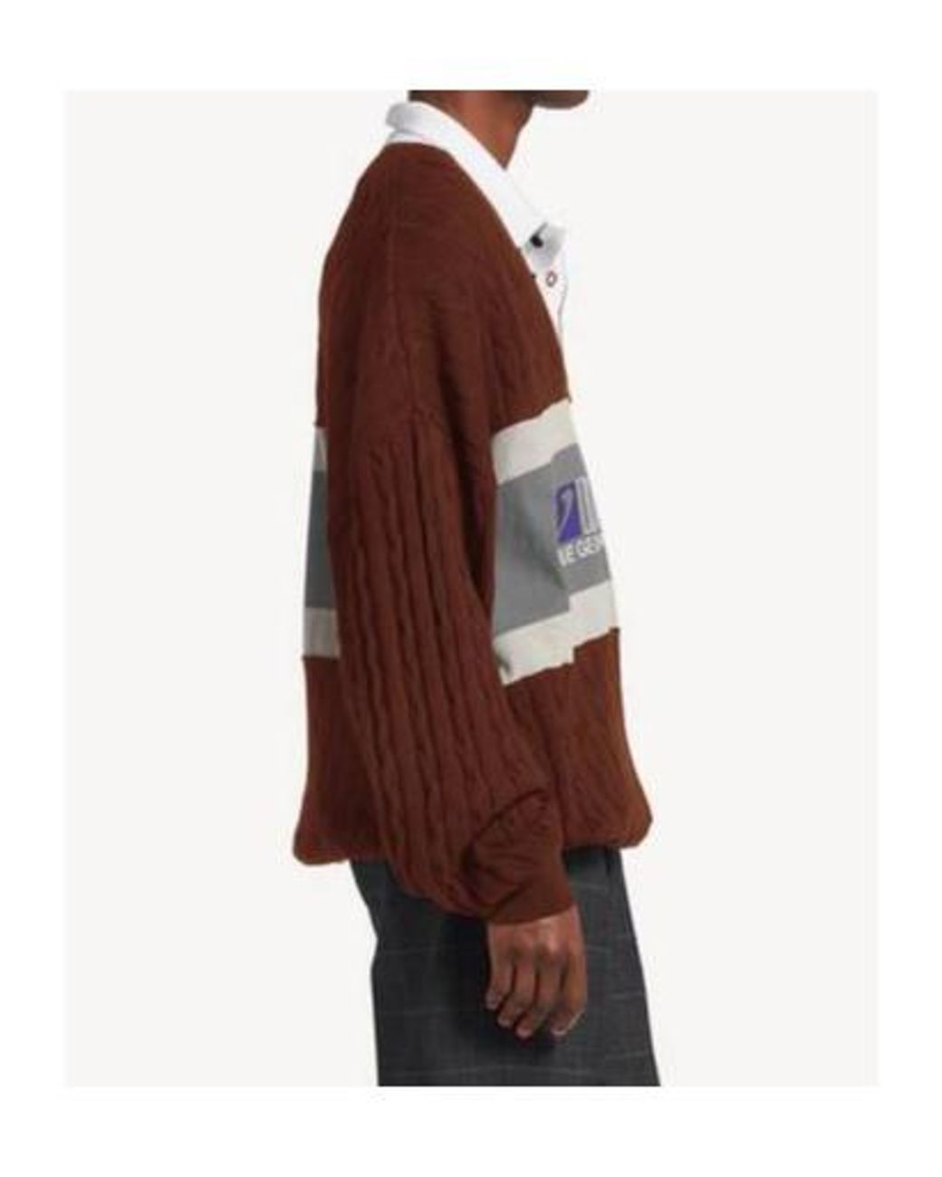 Balenciaga Brown Sporty Block Patched Polo Shirt for men