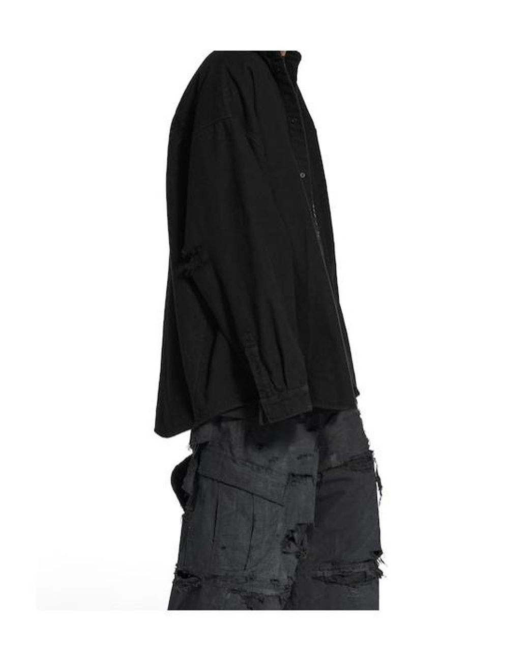 Balenciaga Black Graphic Printed Layered Shirt for men