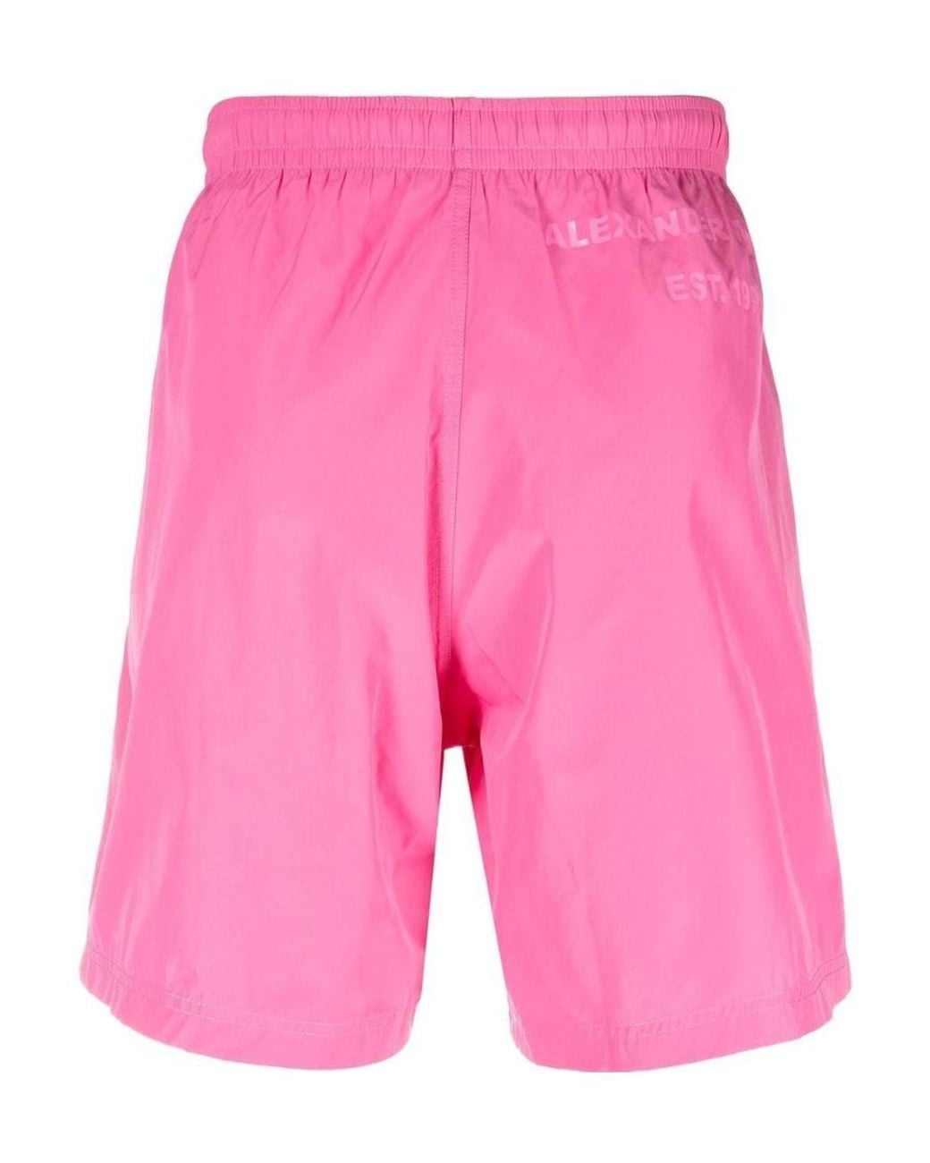 McQueen Pink Graffiti Logo Swim Shorts for men