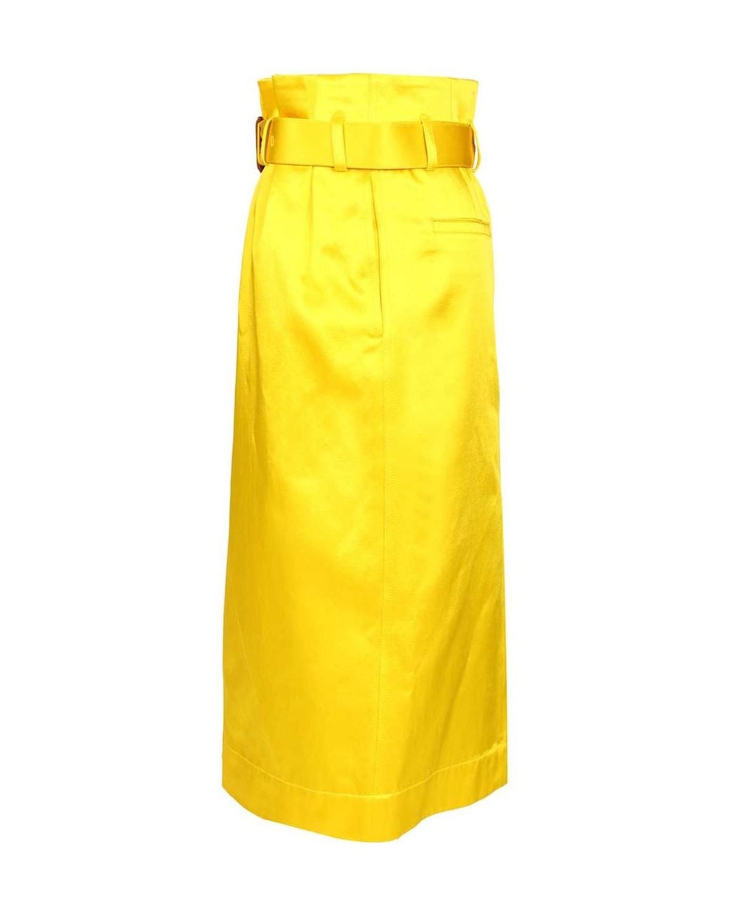 Dries Van Noten Yellow Seachy Belted Skirt