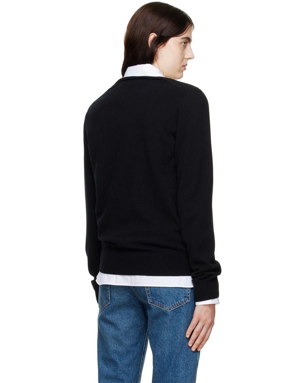 Comme des Garçons Black Round-Necked Wool Sweater