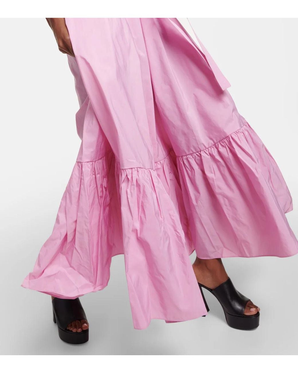 Patou Pink Off-The-Shoulder Long-Sleeved Dress