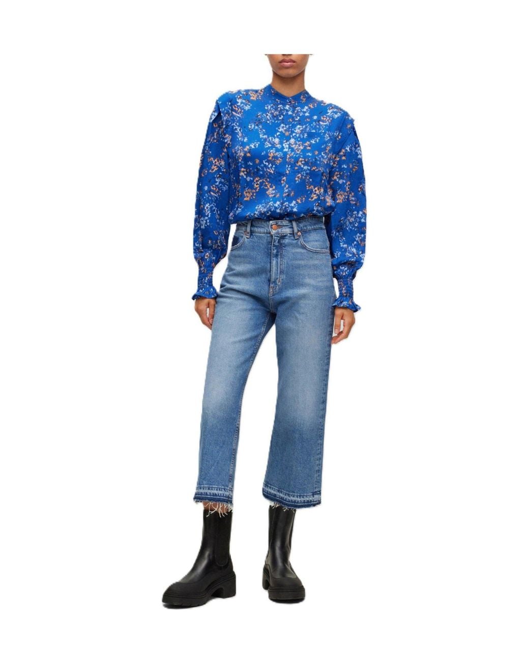 Boss Cobaltblue Floralprint Blouse