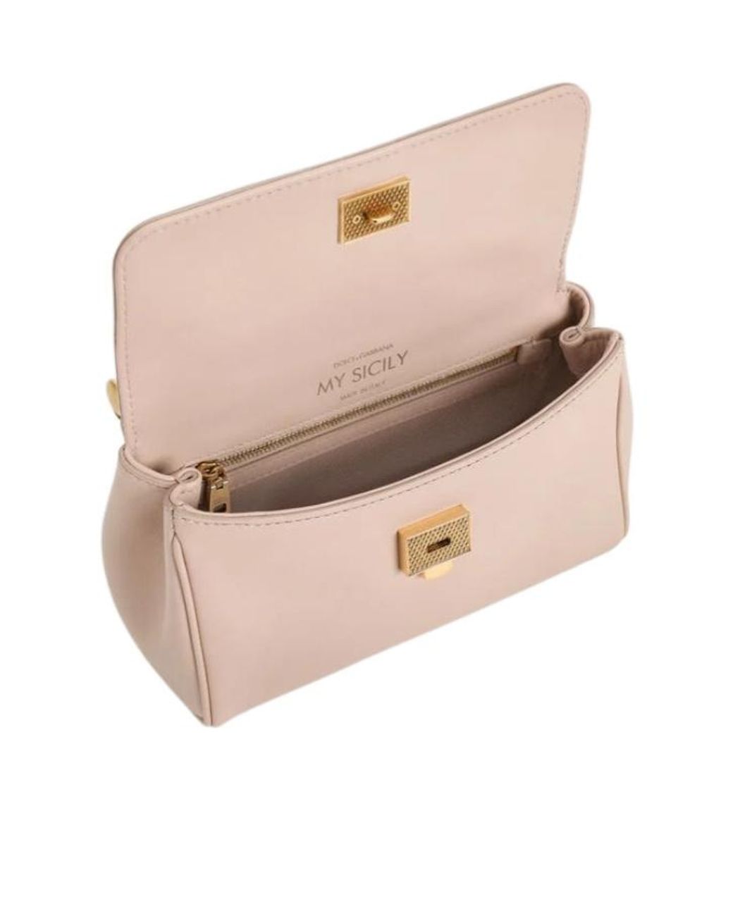 Dolce & Gabbana Pink Dolce & Gabbana Nude Leather Shoulder Bag