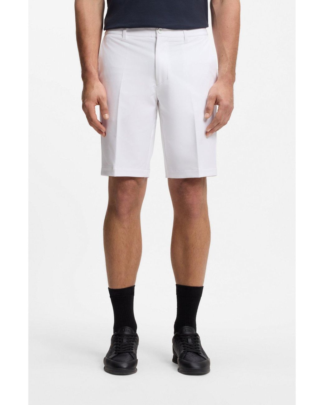 Boss White Water-Reppellent Chino Shorts for men
