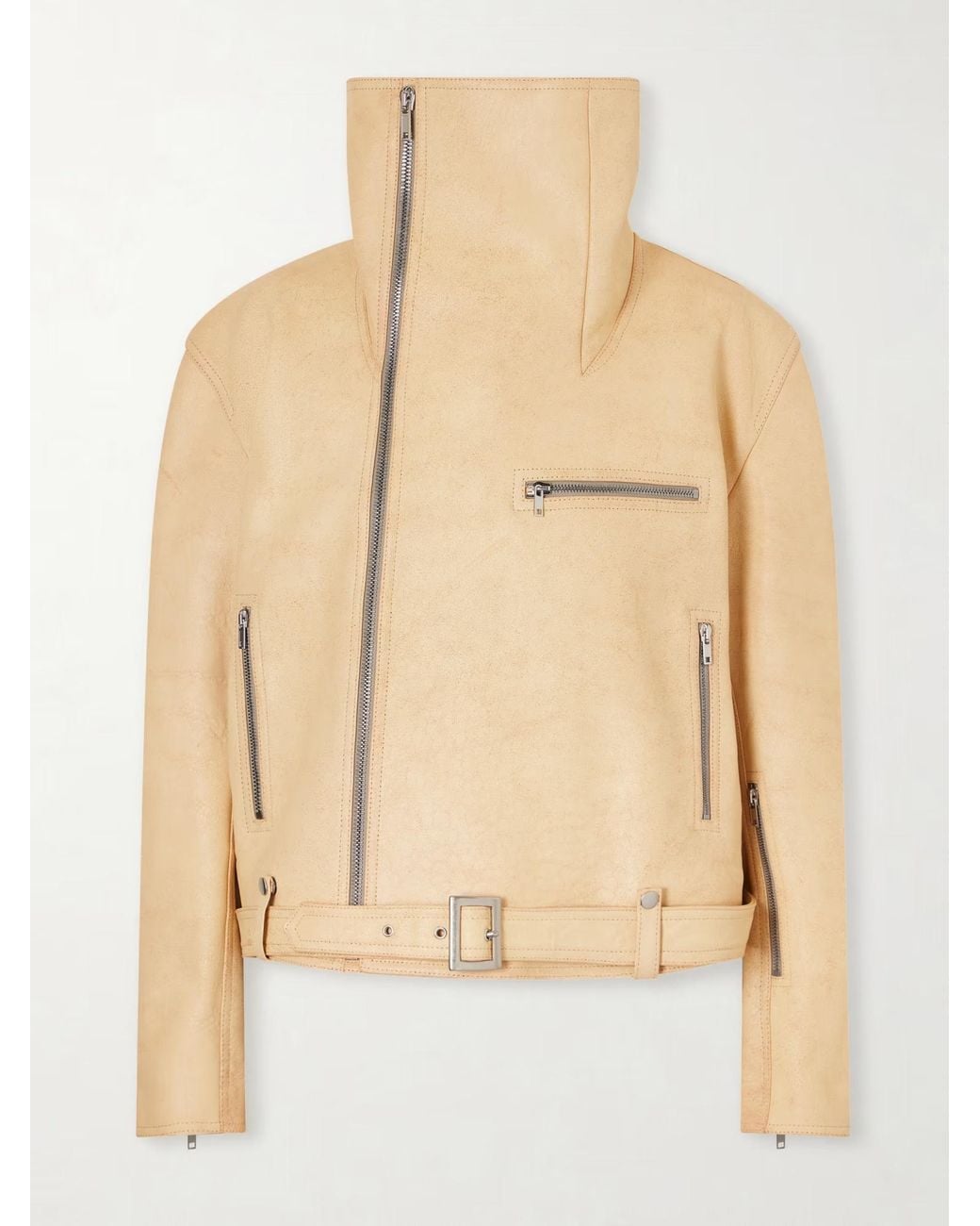 Rick Owens Natural Leather Biker Jacket