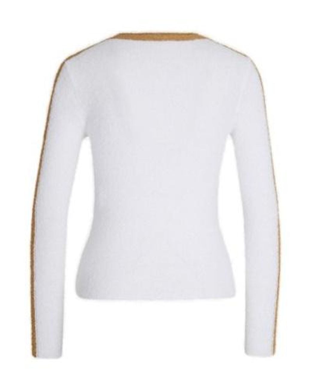 Rabanne White Cut-Out V-Neck Knitted Jumper