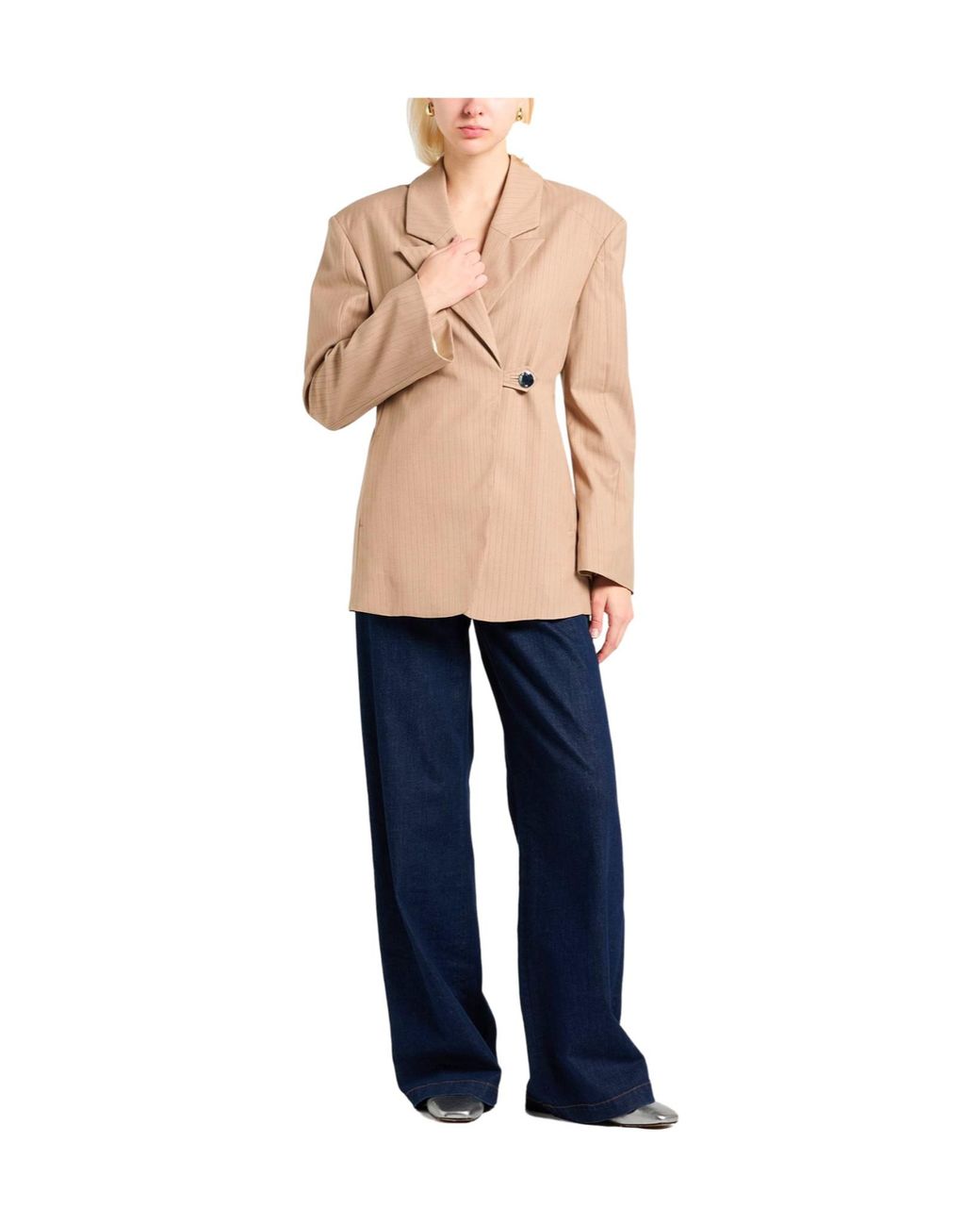 Ganni Natural Classic Versatile Blazer