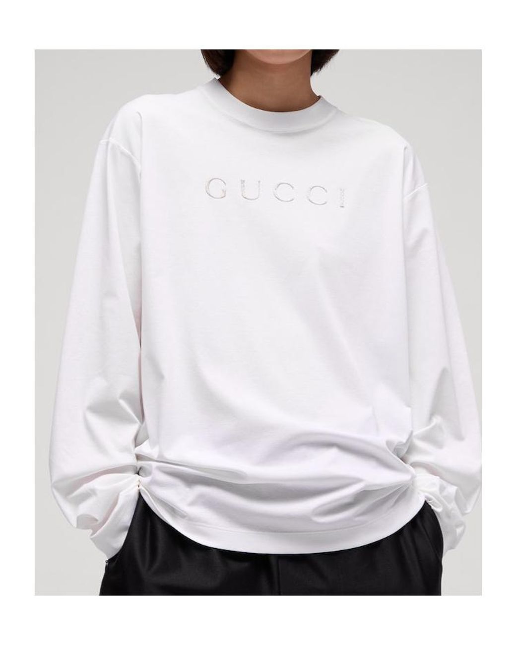 Gucci White Printed Jersey T-Shirt