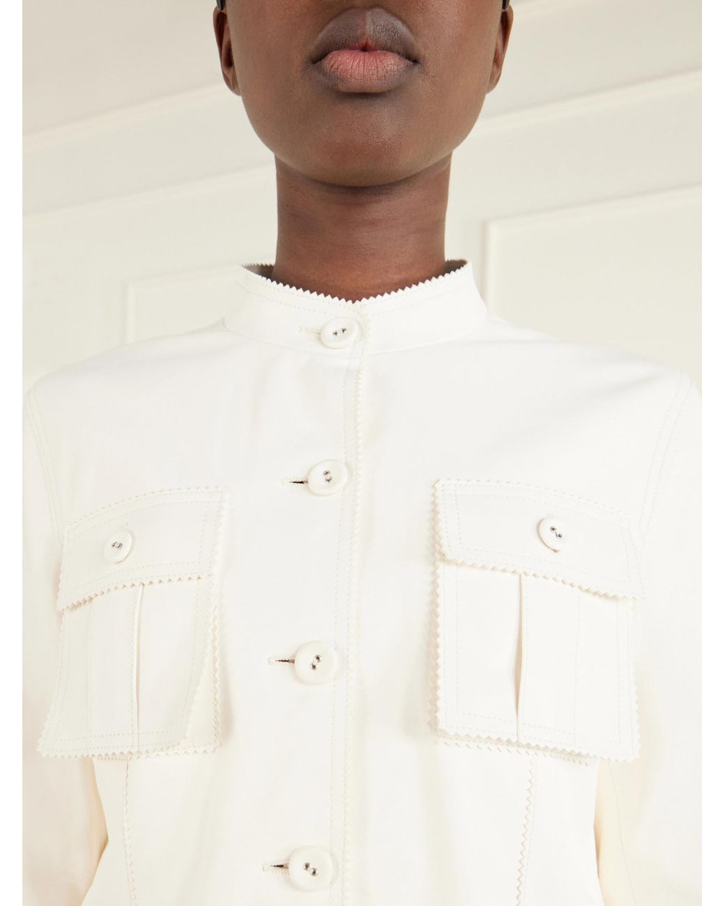 Tom Ford White Pocket-Detailed Button-Up Jacket