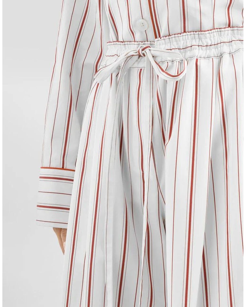Dolce & Gabbana White Striped Wide-Leg Pants