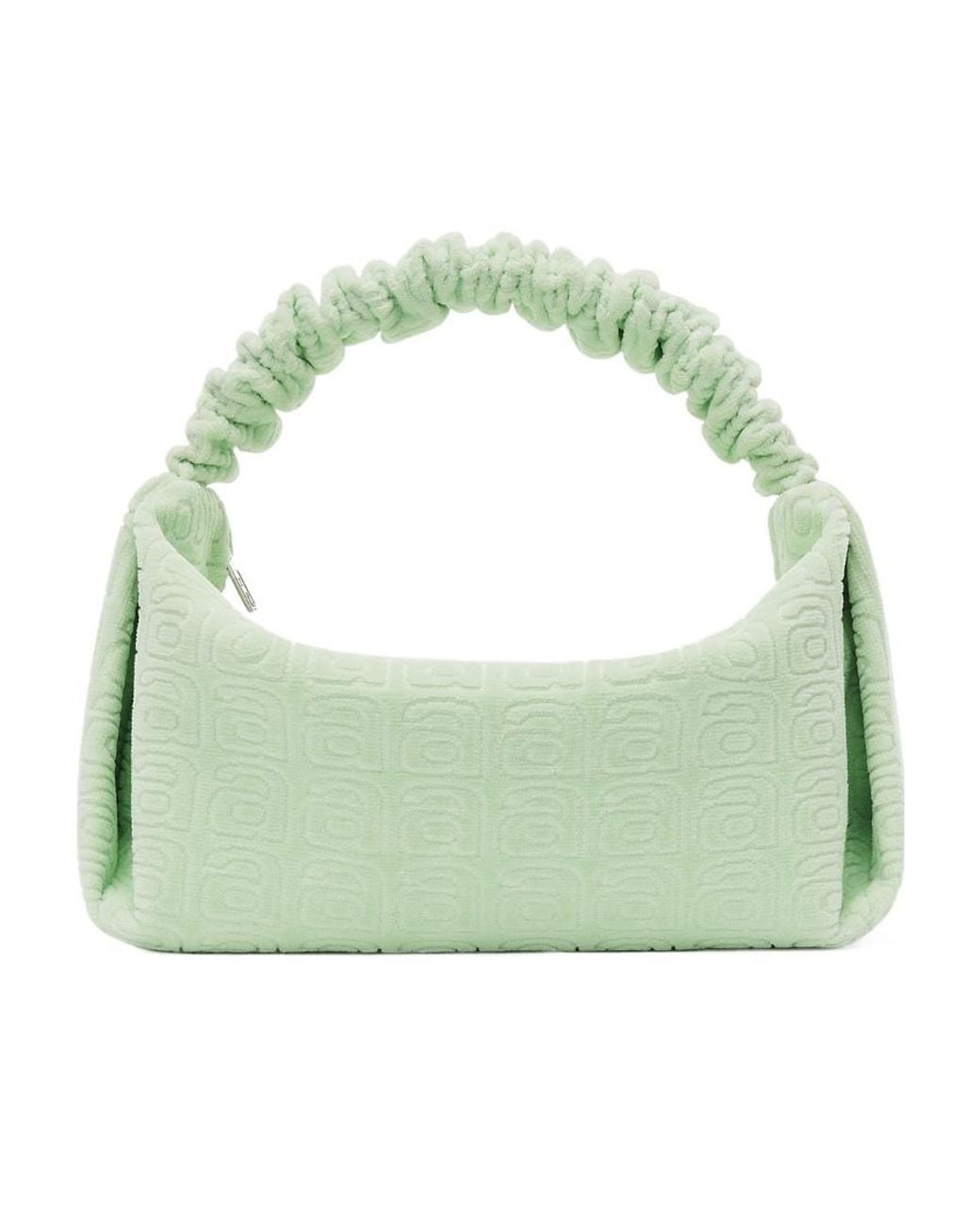 Alexander Wang Green Embossed-Logo Tote Bag
