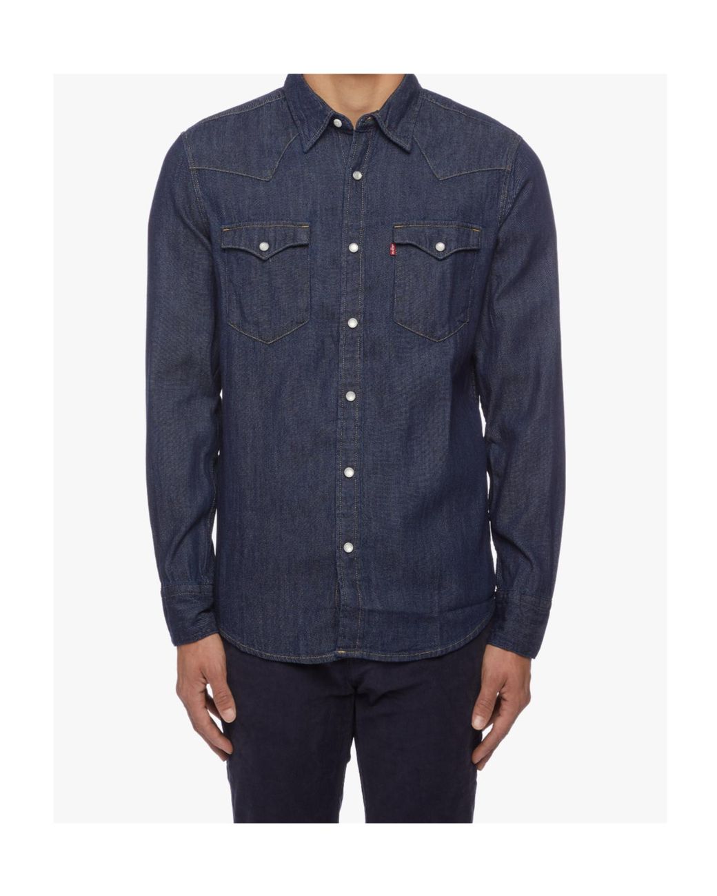 Levi's Blue Barstow Denim Western Shirt for men
