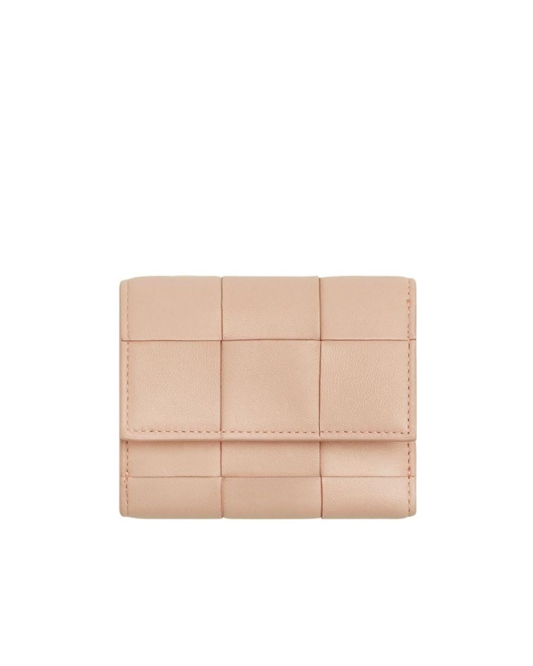 Bottega Veneta Natural Cassette Tri-Fold Zip Wallet
