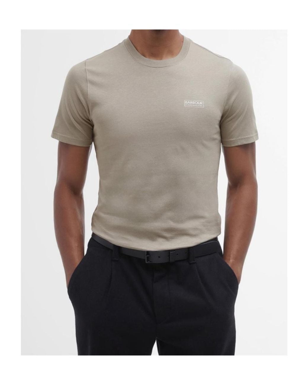 Barbour Gray Small Logo T-Shirt for men