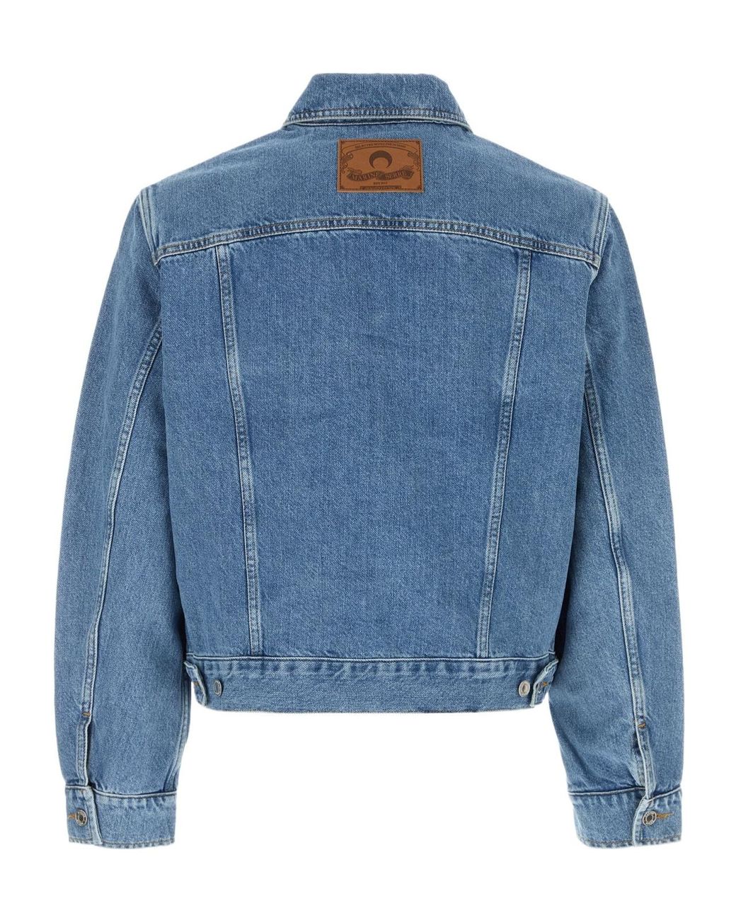 Marine Serre Moon Laser Wash Denim Jacket in Blue for Men | Lyst