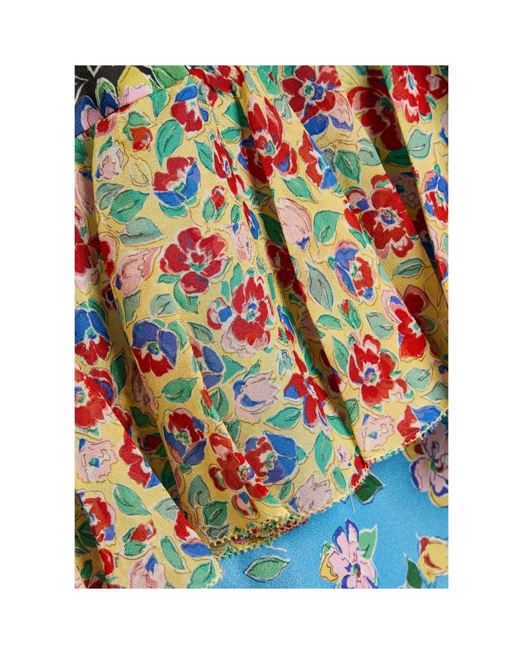 Rixo Blue Floral Silk Maxi Dress
