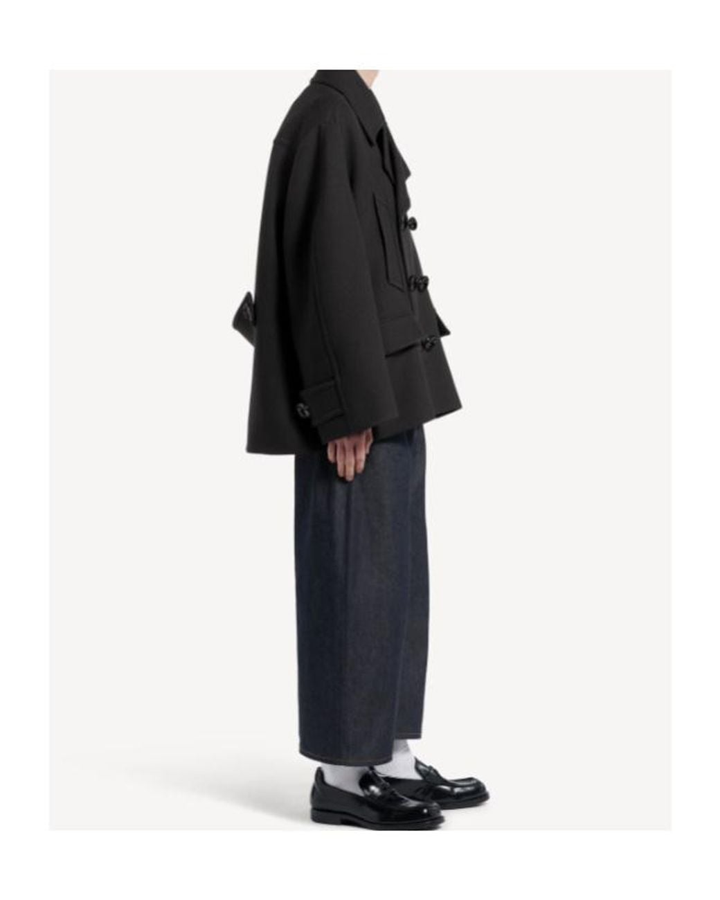 Balenciaga Black Short Peacoat for men