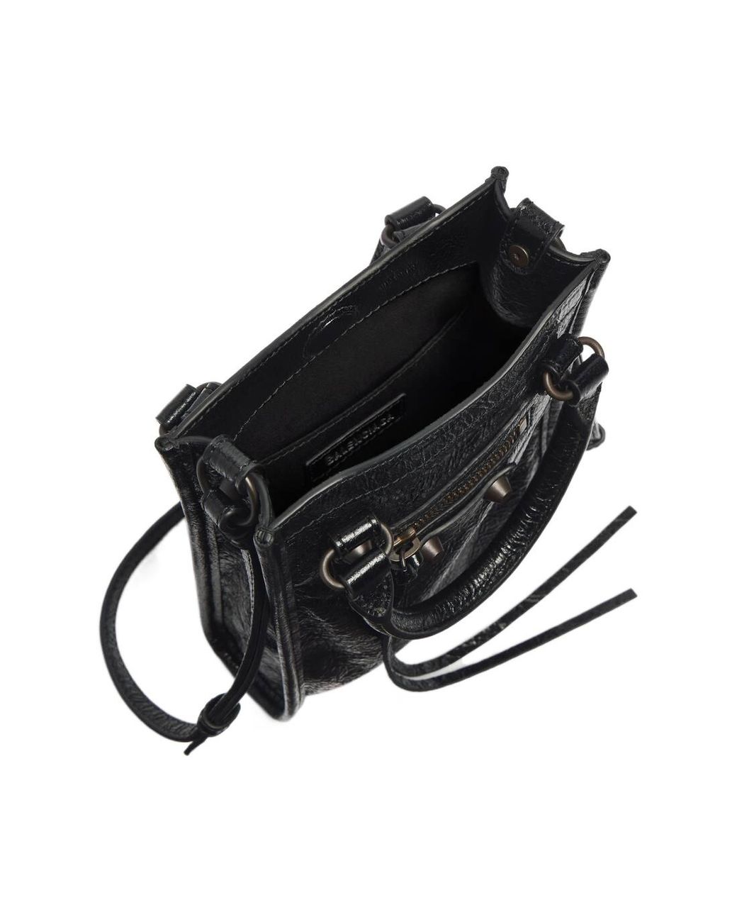 Balenciaga Black Le City Tote Phone Holder