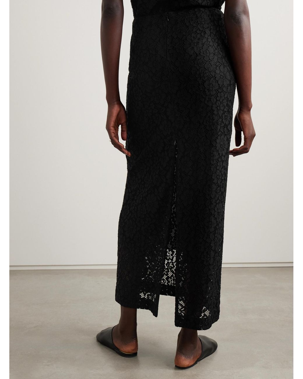 Proenza Schouler Black Jasmine Lace Maxi Skirt
