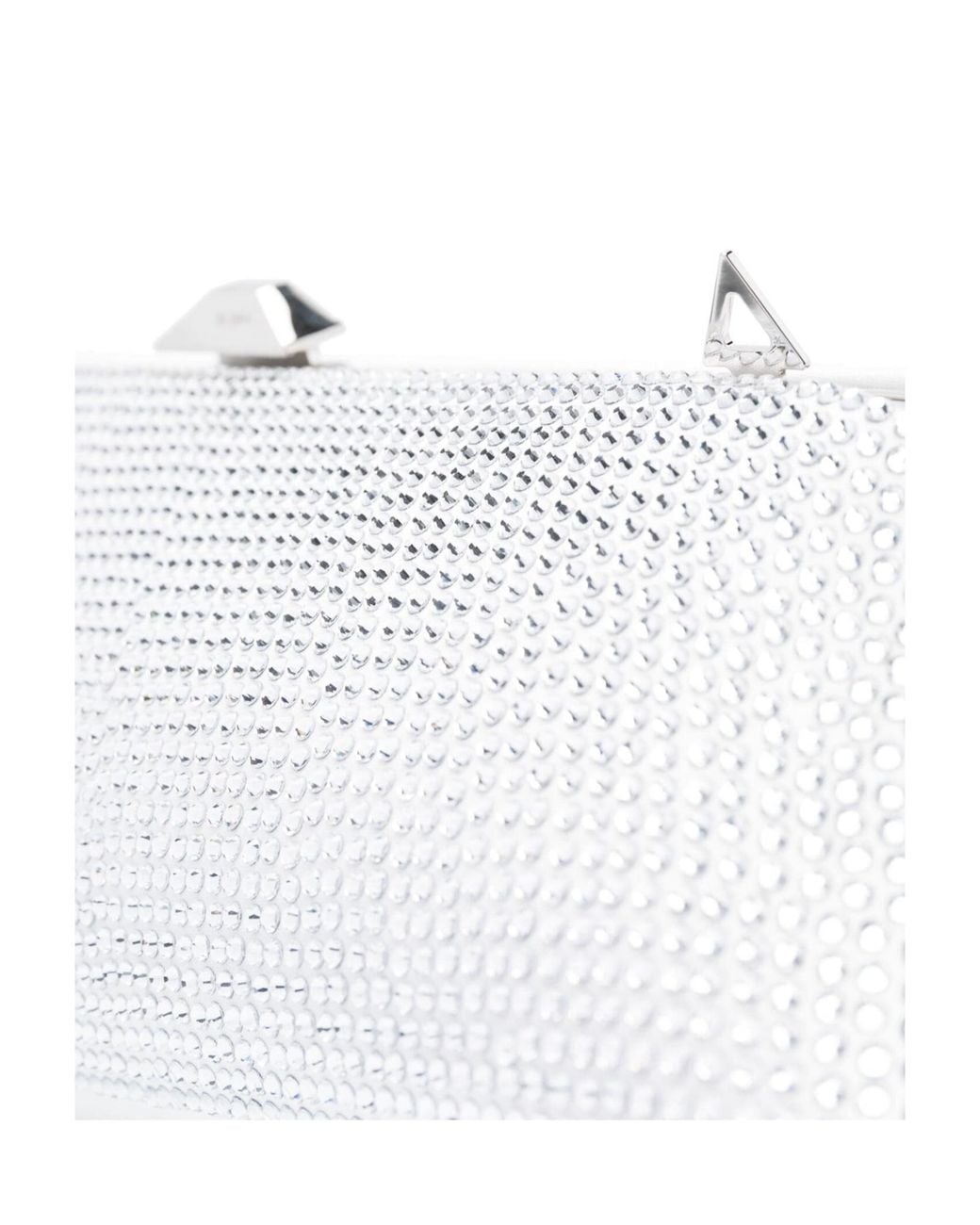 The Attico White The Long Night Embellished Asymmetric Clutch Bag