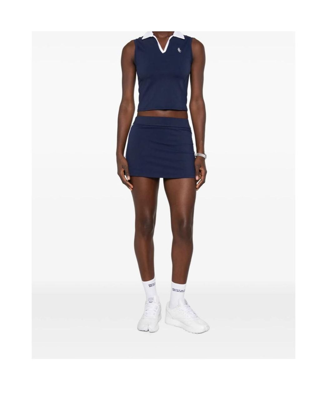 Sporty & Rich Blue Elastic-Waist Skirt