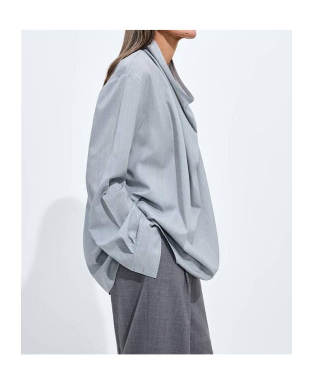 Bottega Veneta Blue Light Wool Toile Blouse