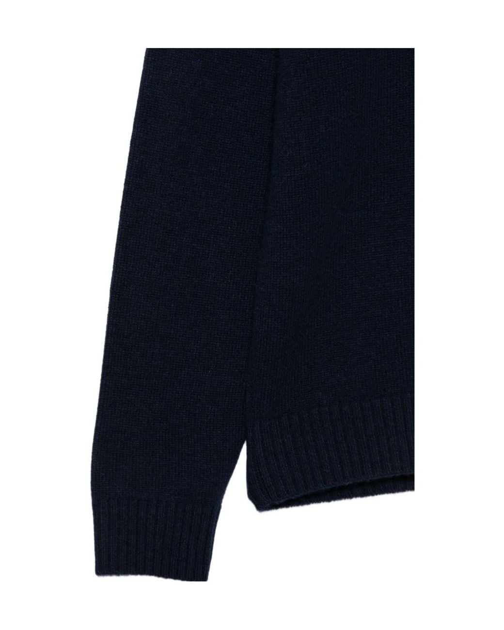 Aspesi Blue Cashmere Crew-Neck Sweater for men